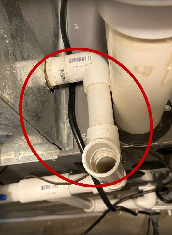 blocked condensate drain line