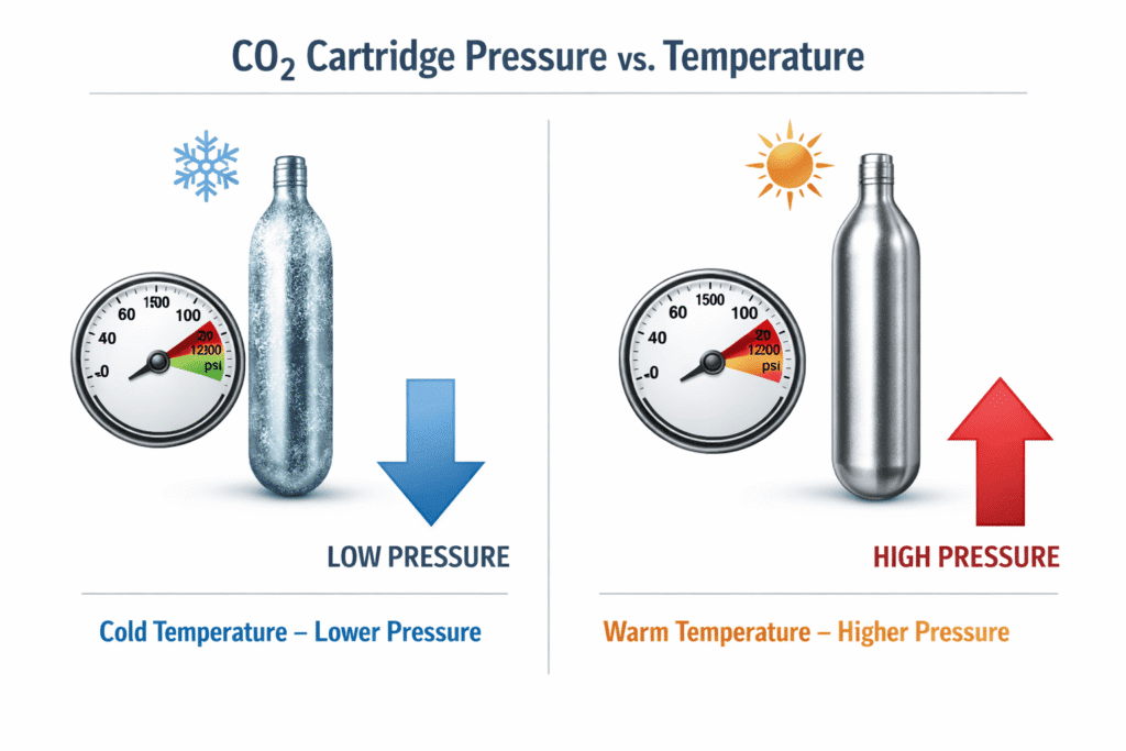 co2 cartridge pressure vs temperature infographic