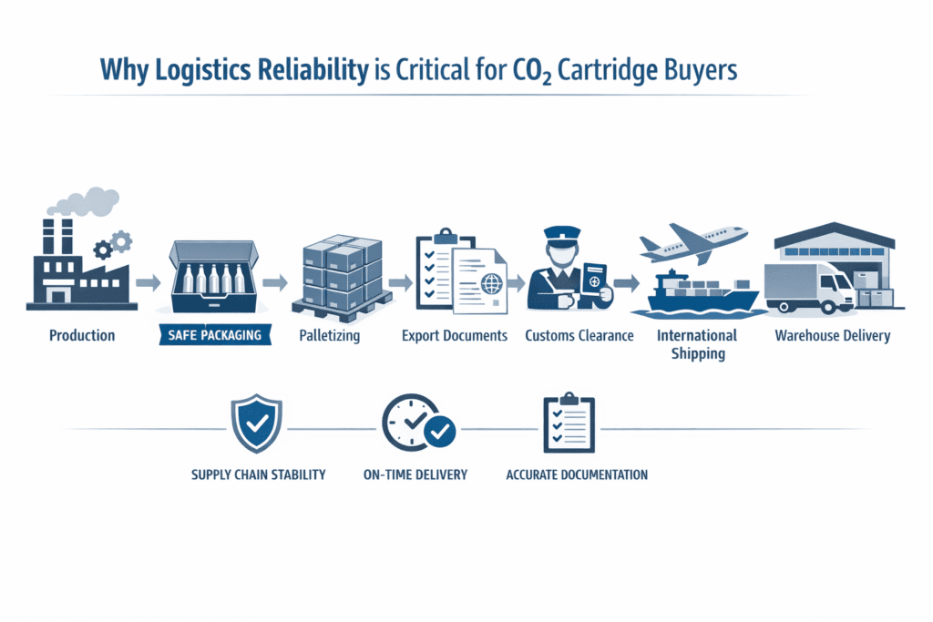 logistics process for co2 cartridge delivery