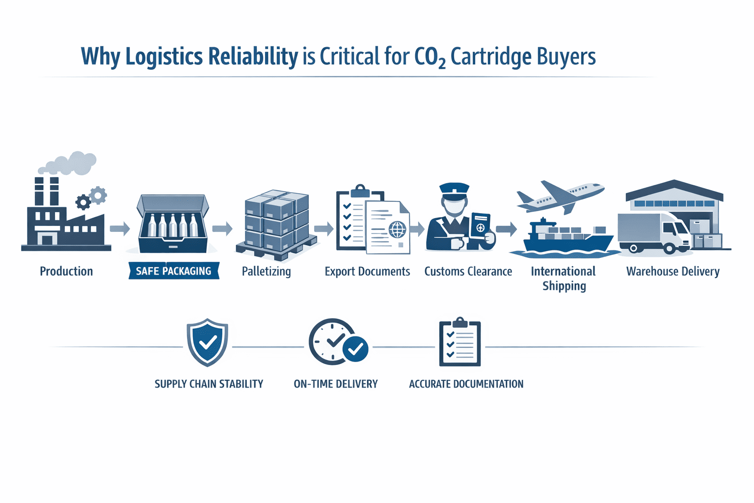 logistics process for co2 cartridge delivery